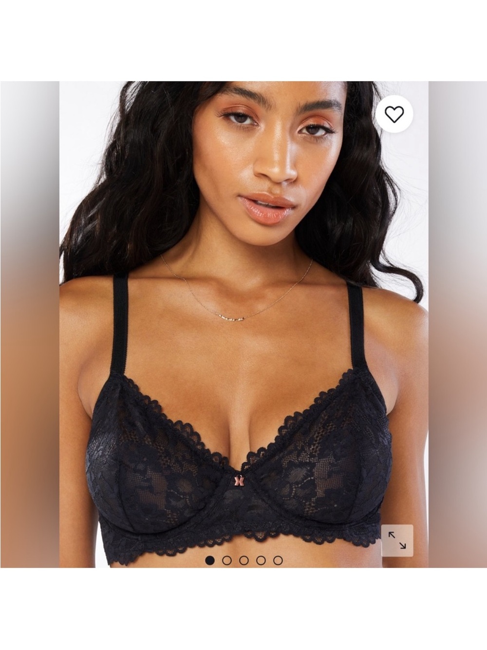 Savage X Fenty Black floral Lace Underwire Bra 34b caviar